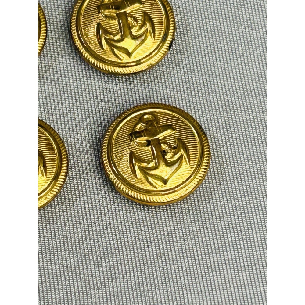 U.S. Navy Military Vintage Small Metal Gold Tone Anchor Buttons Set Of 4 - Picture 6 of 16